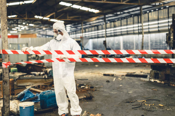 Professional Biohazard Cleanup technician working in Wimberley, TX
